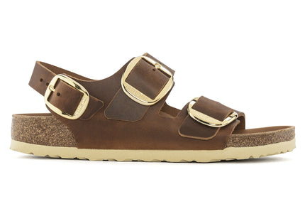 BIRKENSTOCK MILANO BIG BUCKLE OILED LEATHER WOMEN SANDALS