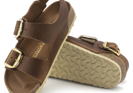 BIRKENSTOCK MILANO BIG BUCKLE OILED LEATHER WOMEN SANDALS