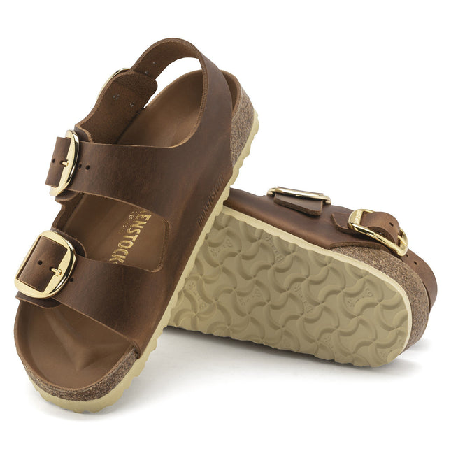 BIRKENSTOCK MILANO BIG BUCKLE OILED LEATHER WOMEN SANDALS