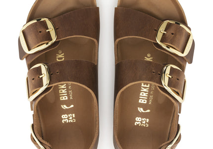 BIRKENSTOCK MILANO BIG BUCKLE OILED LEATHER WOMEN SANDALS