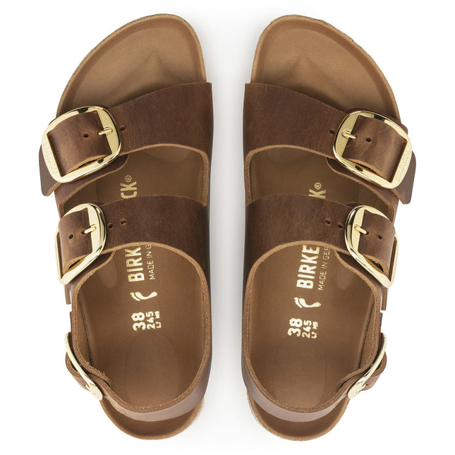 BIRKENSTOCK MILANO BIG BUCKLE OILED LEATHER WOMEN SANDALS