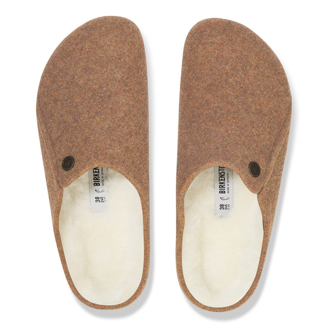 BIRKENSTOCK ZERMATT SHEARLING WOMEN CLOGS - Toffee