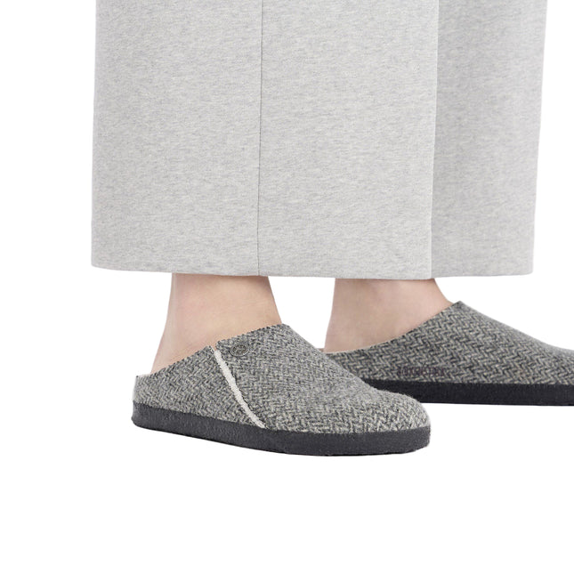 BIRKENSTOCK ZERMATT SHEARLING MEN CLOGS - Herringbone Gray