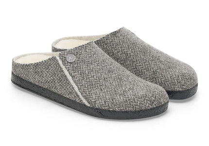 BIRKENSTOCK ZERMATT SHEARLING MEN CLOGS - Herringbone Gray