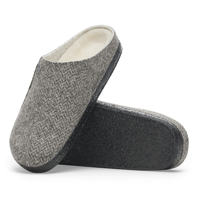 BIRKENSTOCK ZERMATT SHEARLING MEN CLOGS - Herringbone Gray