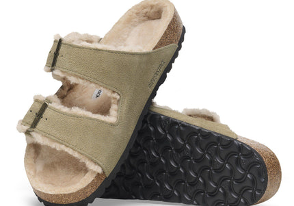 BIRKENSTOCK Arizona Shearling Suede Taupe