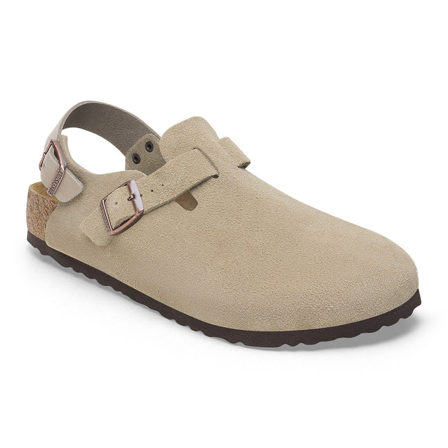 BIRKENSTOCK TOKIO SUEDE LEATHER Women Clogs Taupe R