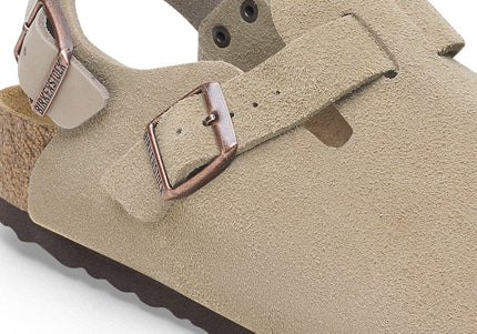 BIRKENSTOCK TOKIO SUEDE LEATHER Women Clogs Taupe R