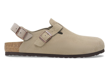 BIRKENSTOCK TOKIO SUEDE LEATHER Women Clogs Taupe R