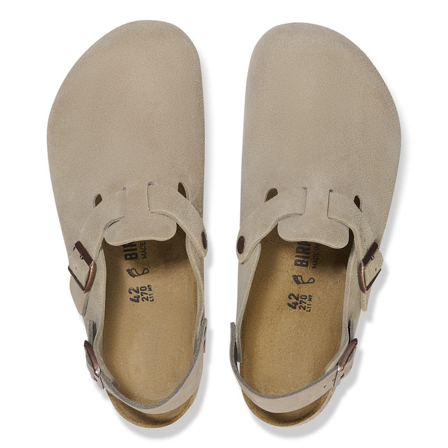 BIRKENSTOCK TOKIO SUEDE LEATHER Women Clogs Taupe R