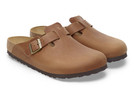 BIRKENSTOCK BOSTON WOMEN CLOGS Cognac Narrow