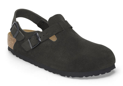 BIRKENSTOCK TOKIO SUEDE LEATHER Women Clogs Black R