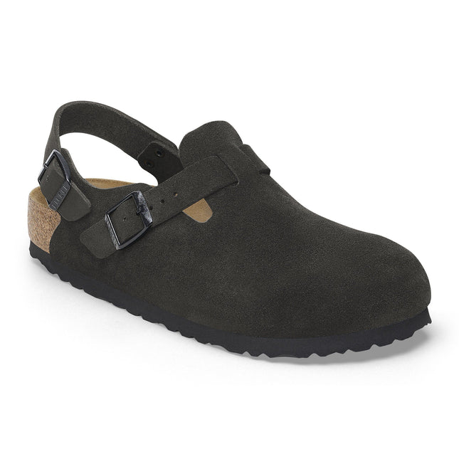 BIRKENSTOCK TOKIO SUEDE LEATHER Women Clogs Black R