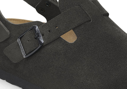 BIRKENSTOCK TOKIO SUEDE LEATHER Women Clogs Black R