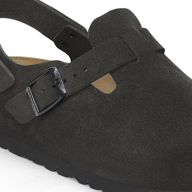 BIRKENSTOCK TOKIO SUEDE LEATHER Women Clogs Black R