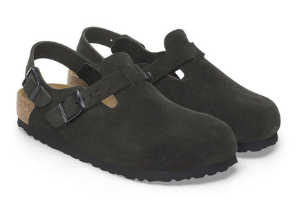 BIRKENSTOCK TOKIO SUEDE LEATHER Women Clogs Black R