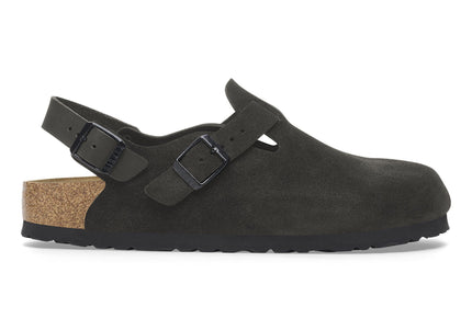 BIRKENSTOCK TOKIO SUEDE LEATHER Women Clogs Black R