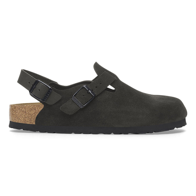 BIRKENSTOCK TOKIO SUEDE LEATHER Women Clogs Black R