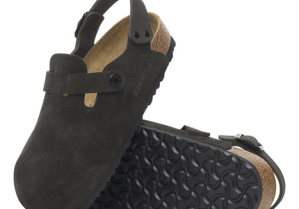BIRKENSTOCK TOKIO SUEDE LEATHER Women Clogs Black R