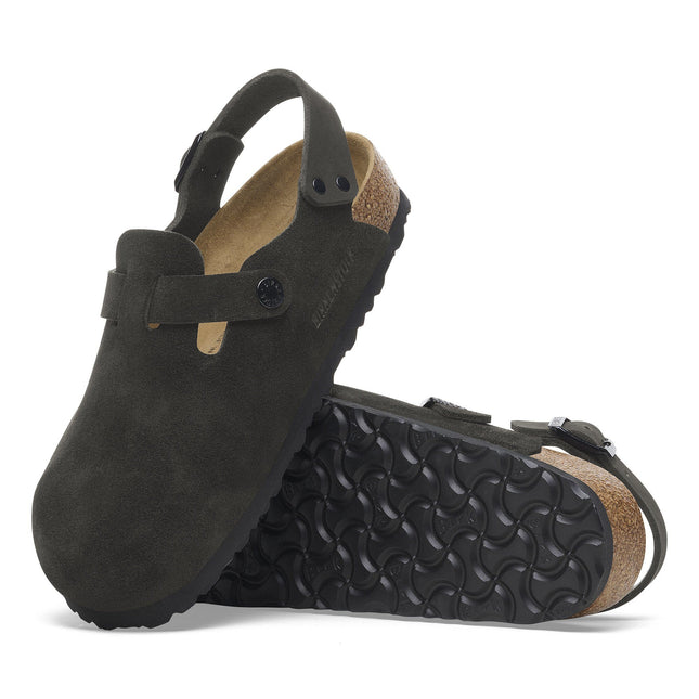 BIRKENSTOCK TOKIO SUEDE LEATHER Women Clogs Black R
