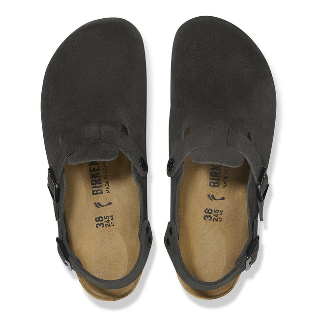 BIRKENSTOCK TOKIO SUEDE LEATHER Women Clogs Black R