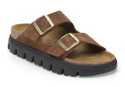BIRKENSTOCK ARIZONA CHUNKY SUEDE LEATHER Women Sandals Dark Tea/ Black N