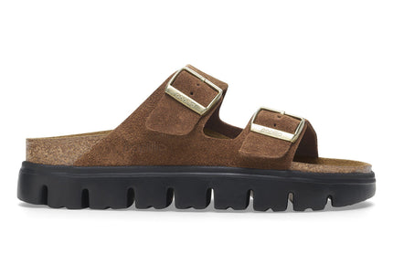 BIRKENSTOCK ARIZONA CHUNKY SUEDE LEATHER Women Sandals Dark Tea/ Black N