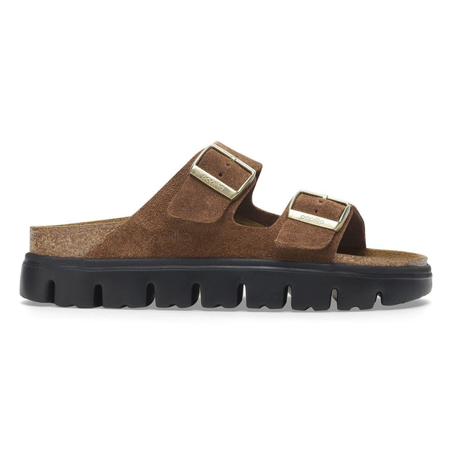 BIRKENSTOCK ARIZONA CHUNKY SUEDE LEATHER Women Sandals Dark Tea/ Black N