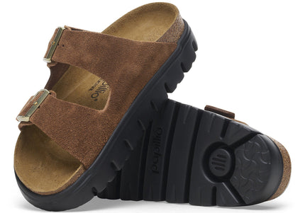 BIRKENSTOCK ARIZONA CHUNKY SUEDE LEATHER Women Sandals Dark Tea/ Black N