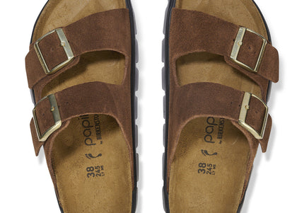 BIRKENSTOCK ARIZONA CHUNKY SUEDE LEATHER Women Sandals Dark Tea/ Black N