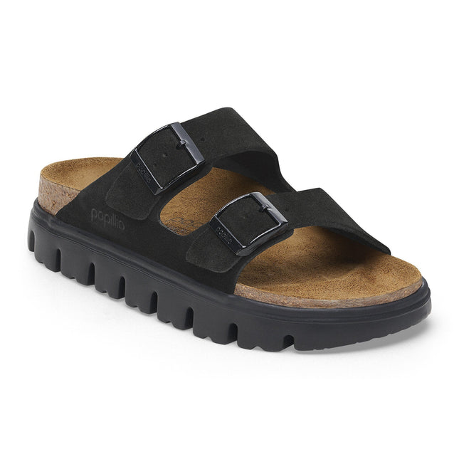 BIRKENSTOCK ARIZONA CHUNKY SUEDE LEATHER Women Sandals Black/Black N