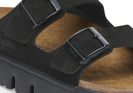 BIRKENSTOCK ARIZONA CHUNKY SUEDE LEATHER Women Sandals Black/Black N