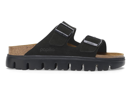 BIRKENSTOCK ARIZONA CHUNKY SUEDE LEATHER Women Sandals Black/Black N