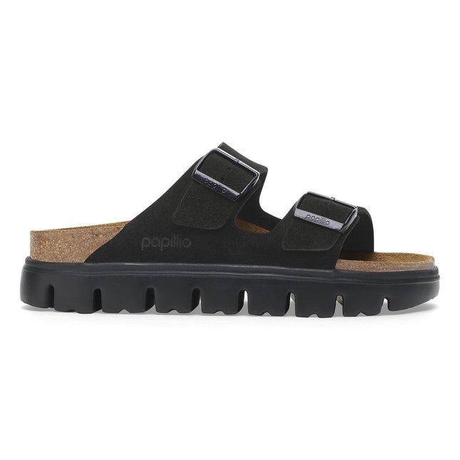 BIRKENSTOCK ARIZONA CHUNKY SUEDE LEATHER Women Sandals Black/Black N