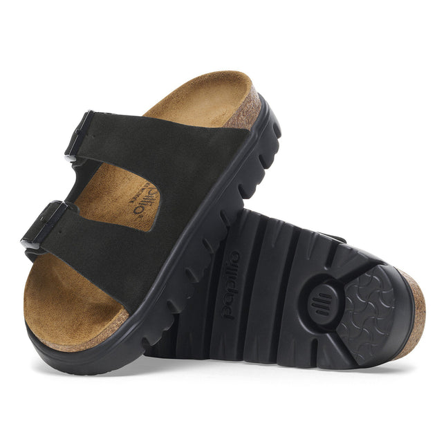 BIRKENSTOCK ARIZONA CHUNKY SUEDE LEATHER Women Sandals Black/Black N