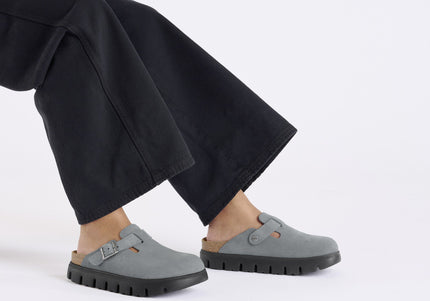 BIRKENSTOCK BOSTON CHUNKY WOMEN CLOGS Basalt Gray Narrow