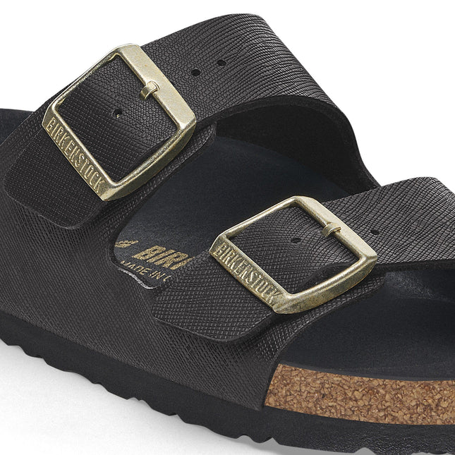 BIRKENSTOCK ARIZONA BS BIRKO-FLOR EMBOSSED Women Sandals Saffiano Black N