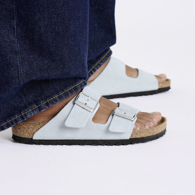 BIRKENSTOCK ARIZONA SUEDE LEATHER Women Sandals Baby Blue N