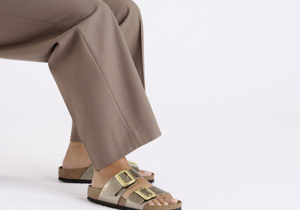 BIRKENSTOCK SYDNEY LUXE BUCKLE BIRKO-FLOR Women Sandals Graceful Taupe N