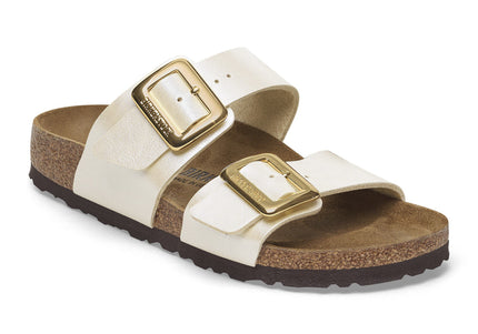 BIRKENSTOCK SYDNEY LUXE BUCKLE BIRKO-FLOR Women Sandals Graceful Pearl White N