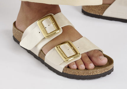 BIRKENSTOCK SYDNEY LUXE BUCKLE BIRKO-FLOR Women Sandals Graceful Pearl White N