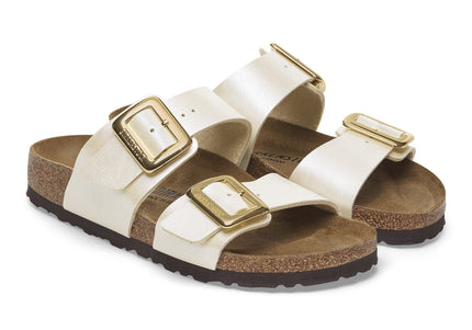 BIRKENSTOCK SYDNEY LUXE BUCKLE BIRKO-FLOR Women Sandals Graceful Pearl White N