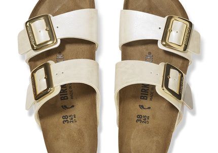 BIRKENSTOCK SYDNEY LUXE BUCKLE BIRKO-FLOR Women Sandals Graceful Pearl White N