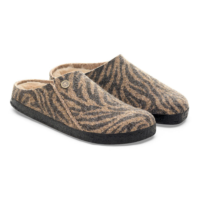 BIRKENSTOCK ZERMATT SHEARLING WOMEN CLOGS - Zebra Toffee