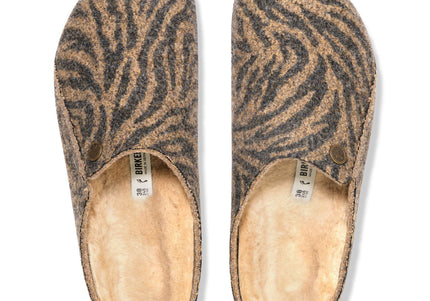 BIRKENSTOCK ZERMATT SHEARLING WOMEN CLOGS - Zebra Toffee