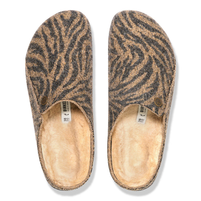 BIRKENSTOCK ZERMATT SHEARLING WOMEN CLOGS - Zebra Toffee