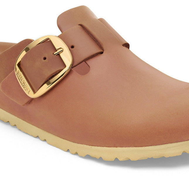 Boston Big Buckle Oiled Leather Cognac - detail