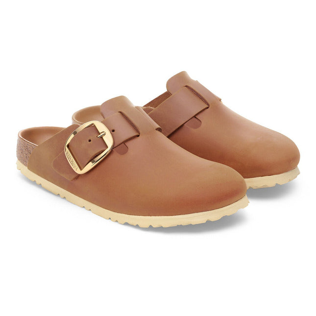 Boston Big Buckle Oiled Leather Cognac - pair