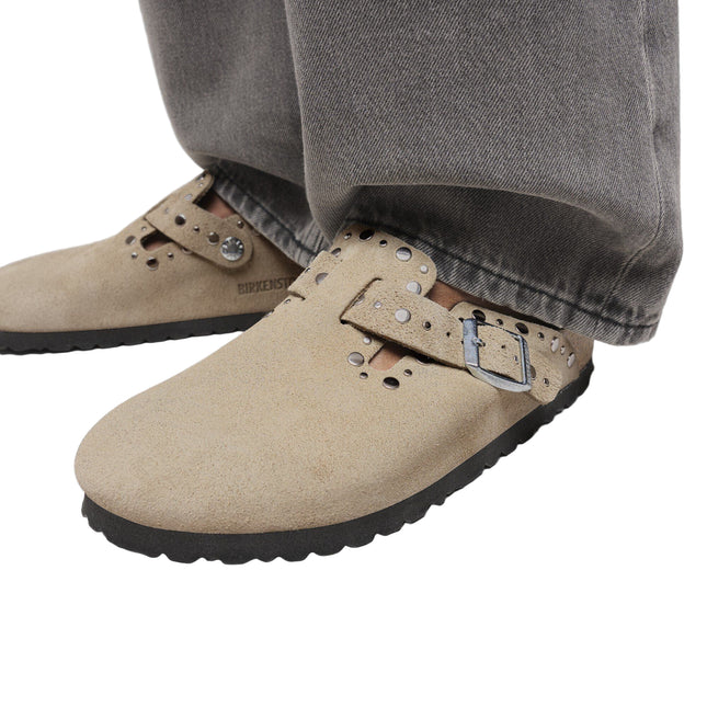 BIRKENSTOCK BOSTON RIVET WOMEN CLOGS - Taupe