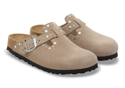 BIRKENSTOCK BOSTON RIVET WOMEN CLOGS - Taupe